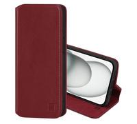 32nd Classic Series 2.0 - Funda Tipo Libro de Piel Real para iPhone 15 (6.1"), Carcasa de Cuero con Bloqueo RFID Ranura Tarjetas, Cierre Magnetico y Soporte Integrado - Borgoña