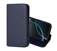 32nd Classic Series 2.0 - Funda Tipo Libro de Piel Real para iPhone 16 Pro (6.3"), Carcasa de Cuero con Bloqueo RFID Ranura Tarjetas, Cierre Magnetico y Soporte Integrado - Azul Marino