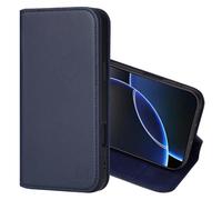 32nd Classic Series 2.0 - Funda Tipo Libro de Piel Real para iPhone 16 Pro MAX (6.9"), Carcasa de Cuero con Bloqueo RFID Ranura Tarjetas, Cierre Magnetico y Soporte Integrado - Azul Marino