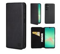 32nd Classic Series 2.0 - Funda Tipo Libro de Piel Real para Samsung Galaxy A26 5G, Carcasa de Cuero con Bloqueo RFID Ranura Tarjetas, Cierre Magnetico y Soporte Integrado - Negro