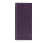 32nd Classic Series 2.0 - Funda Tipo Libro de Piel Real para Sony Xperia 10 II (2020), Carcasa de Cuero Premium diseñada con Cartera, Cierre Magnetico y Soporte Integrado - Berenjena