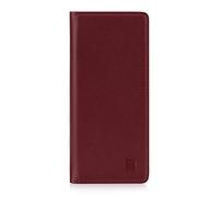32nd Classic Series 2.0 - Funda Tipo Libro de Piel Real para Sony Xperia 10 II (2020), Carcasa de Cuero Premium diseñada con Cartera, Cierre Magnetico y Soporte Integrado - Borgoña
