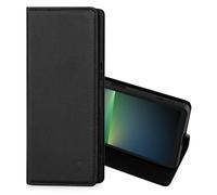 32nd Classic Series 2.0 - Funda Tipo Libro de Piel Real para Sony Xperia 5 V, Carcasa de Cuero con Bloqueo RFID Ranura Tarjetas, Cierre Magnetico y Soporte Integrado - Negro