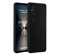 32nd Estuche Silicona Líquida Funda Protectora a Prueba de Golpes para Sony Xperia 1 Vi (2024) con 2 Protectores de Pantalla de Vidrio Templado, Delgada y Duradera - Negro