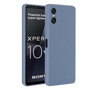 32nd Estuche Silicona Líquida Funda Protectora a Prueba de Golpes para Sony Xperia 10 Vi (2024) con 2 Protectores de Pantalla de Vidrio Templado, Delgada y Duradera - Gris