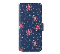 32nd Floral Series 2.0 - Funda Tipo Libro de Piel Sintetica con diseño Floral para Samsung Galaxy A21S (2020), Carcasa de Cuero diseñada con Cartera y Cierre Magnetico - Rosas Vintage en Añil
