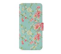 32nd Floral Series 2.0 - Funda Tipo Libro de Piel Sintetica con diseño Floral para Samsung Galaxy A51 (2020), Carcasa de Cuero diseñada con Cartera y Cierre Magnetico - Primavera Azul