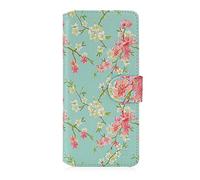 32nd Floral Series 2.0 - Funda Tipo Libro de Piel Sintetica con diseño Floral para Samsung Galaxy S10 Lite, Carcasa de Cuero diseñada con Cartera y Cierre Magnetico - Primavera Azul