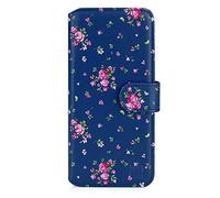 32nd Floral Series 2.0 - Funda Tipo Libro de Piel Sintetica con diseño Floral para Xiaomi Redmi Note 11 Pro & Redmi Note 11 Pro+ - Rosas Vintage en Añil