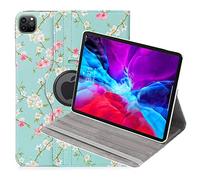 32nd Floral Series - Funda de piel sintética tipo libro para Apple iPad Pro de 12,9 pulgadas (2020/2021), diseño de flores, color azul