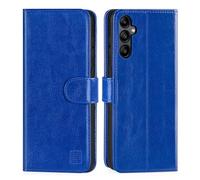 32nd Funda de piel sintética tipo libro para Samsung Galaxy A15, funda con tapa con ranuras para tarjetas de bloqueo RFID, cierre magnético y soporte integrado, color azul oscuro