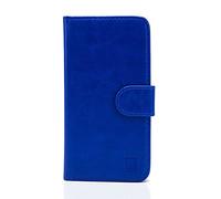 32nd® Funda Flip Carcasa de Piel Tipo Billetera para Apple iPhone 7, 8, SE (2020) & SE (2022) con Tapa y Cierre Magnético y Tarjetero - Azul