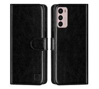 32nd Funda Flip Carcasa de Piel Tipo Billetera para Motorola Moto G42 con Tapa y Cierre Magnético y Tarjetero - Negro