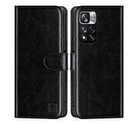 32nd Funda Flip Carcasa de Piel Tipo Billetera para Xiaomi Redmi Note 10 Pro con Tapa y Cierre Magnético y Tarjetero - Negro