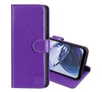 32nd Funda Tipo Libro de Piel Sintetica Flip para Motorola Moto E22 & Moto E22i, Carcasa con Bloqueo RFID Ranuras Tarjetas, Cartera, Cierre Magnetico y Soporte Integrado - Morado