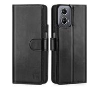 32nd Funda Tipo Libro de Piel Sintetica Flip para Motorola Moto G04 / Moto G24 / Moto E14, Carcasa con Bloqueo RFID Ranuras Tarjetas, Cartera, Cierre Magnetico y Soporte Integrado - Negro
