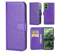 32nd Funda Tipo Libro de Piel Sintetica Flip para Motorola Moto G35, Carcasa con Bloqueo RFID Ranuras Tarjetas, Cartera, Cierre Magnetico y Soporte Integrado - Morado