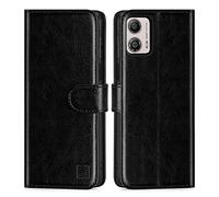 32nd Funda Tipo Libro de Piel Sintetica Flip para Motorola Moto G53, Carcasa con Bloqueo RFID Ranuras Tarjetas, Cartera, Cierre Magnetico y Soporte Integrado - Negro