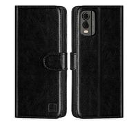 32nd Funda Tipo Libro de Piel Sintetica Flip para Nokia C32, Carcasa con Bloqueo RFID Ranuras Tarjetas, Cartera, Cierre Magnetico y Soporte Integrado - Negro