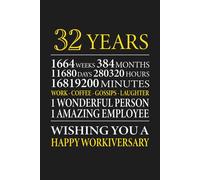 32nd Year Work Anniversary: Employee Appreciation Gift for Job Milestone of 32 Years of Service