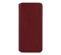 32ndShop 32nd Classic Series 2.0 - Funda Tipo Libro de Piel Real para Motorola Moto G8 Plus, Carcasa de Cuero Premium diseñada con Cartera, Cierre Magnetico y Soporte Integrado - Borgoña