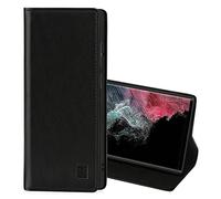 32ndShop 32nd Classic Series 2.0 - Funda Tipo Libro de Piel Real para Samsung Galaxy S22 Ultra, Carcasa de Cuero Premium diseñada con Cartera, Cierre Magnetico y Soporte Integrado - Negro