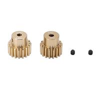 32P 0.8M RC Motor Piñón Gear Set Aleación de Aluminio Durable Smooth Rolling Gears para 1/10 RC Car 3.175mm Eje de Motor Sin Escobillas 2 Piezas Incluidas (17-19T)