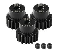 32P 18T Pinion Gear 5mm Bore Hardened Steel, RC Motor Gear for Car Truck Buggies, 32 Pitch Gear for 1/8 1/10 Scale RC Brushless Motor for Traxxas Maxx for NEMA for Arrma 3S/4S/6S High Speed Upgrade
