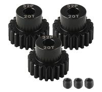 32P 20T Pinion Gear 5mm Bore Hardened Steel, RC Motor Gear for Car Truck Buggies, 32 Pitch Gear for 1/8 1/10 Scale RC Brushless Motor for Traxxas Maxx for NEMA for Arrma 3S/4S/6S High Speed Upgrade