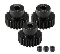 32P 21T Pinion Gear 5mm Shaft, Hardened Steel Motor Gear for RC Car Truck Buggies, 32 Pitch Gear for 1/8 1/10 Scale RC Brushless Motor for Traxxas Maxx for NEMA for Arrma 3S/4S/6S Upgrade