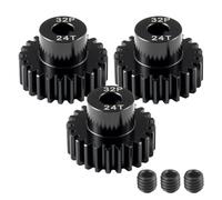 32P 24T Pinion Gear 5mm Bore Hardened Steel, RC Motor Gear for Car Truck Buggies, 32 Pitch Gear for 1/8 1/10 Scale RC Brushless Motor for Traxxas Maxx for NEMA for Arrma 3S/4S/6S High Speed Upgrade