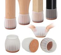 32P - Protectores de Suelo para Patas de Silla 33-40mm, Cubierta Transparente de 1.5 Pulgadas, Deslizadores Redondos para Muebles, Tapas de Silicona para Proteger Suelos de Madera de arañazos y Ruido