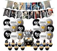 32PCS Bigbang Birthday Decorations, Decoraciones Temáticas s Bigbang Decoraciones Para Fiestas De Cumpleaños Infantiles Para Los Fans De Bigbang Incluye Globos Bandera