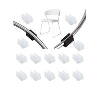 32pcs Chair Leg Glider Tube End Cap Buffer Cap Stopper Furniture Floor Protector U Shape Plastic Chair Caps (10mm,white TW