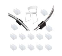 32pcs Chair Leg Glider Tube End Cap Buffer Cap Stopper Furniture Floor Protector U Shape Plastic Chair Caps (10mm,white Tw