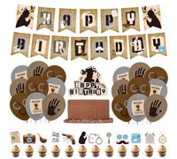 32Pcs Detective Cumpleaños Decoracion, Detective Party Decoraciones, Top Secret Cumpleaños Party Accesorios Incluye Happy Birthday Banner Cupcake Toppers Globos para Detectiv Partys Decoració