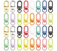32PCS Fermagli in Metallo Con Artiglio Di Aragosta Per Anelli Portachiavi Cordini Girevoli Multicolori Trigger Moschettoni Cinturino Per Borse Artigianato Fai-da-te Creazione Di Gioielli Accessori