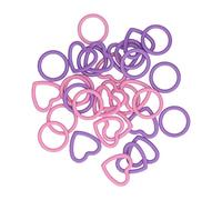 32Pcs Pink Purple Heart Shaped Knitting Stitch Markers Set Durable Crochet Stitch Marker Kit for Knitting Sewing DIY Crafting Metal Round Stitch Markers