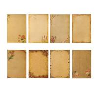 32pcs Vintage Writing Paper Old Parchment Design Kraft For Invitations Gift Decorations Holiday Event Party Supplies A5(8 patterns mixed)