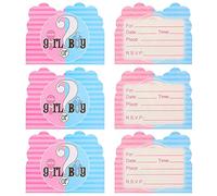 32piezas Tarjetas De Invitación Para Revelación De Género Tarjetas De Fiesta De Papel Chic Y Exquisitas Para Celebraciones De Shower Suministros Para Fiesta Diseño De Elementos Delicados