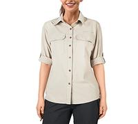 33,000ft Camisa para mujer UPF50+ con protección UV, de secado rápido, para tiempo libre, manga larga, para senderismo, pesca, safari, viajes, golf, Color caqui claro., L