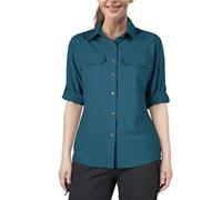33,000ft Camisa para mujer UPF50+ con protección UV, de secado rápido, para tiempo libre, manga larga, para senderismo, pesca, safari, viajes, golf, Cian oscuro., M