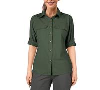 33,000ft Camisa para mujer UPF50+ con protección UV, de secado rápido, para tiempo libre, manga larga, para senderismo, pesca, safari, viajes, golf, verde oscuro, S