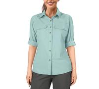 33,000ft Camisa para mujer UPF50+ con protección UV, de secado rápido, para tiempo libre, manga larga, para senderismo, pesca, safari, viajes, golf, verde claro, S
