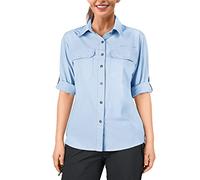 33,000ft Camisa para mujer UPF50+ con protección UV, de secado rápido, para tiempo libre, manga larga, para senderismo, pesca, safari, viajes, golf, Azul claro., XXXL