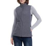 33,000ft Chaleco de forro polar para mujer, chaqueta, cuello alto, ultraligero, chalecos exteriores con bolsillos, cremallera, chalecos para mujer, gris oscuro, 48