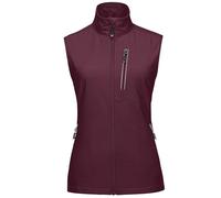 33,000ft Chaleco ligero para mujer de Softshell al aire libre Chaleco de mujer de manga corta Resistente al viento Impermeable Transpirable Gilet para correr Golf Caminata, borgoña, S