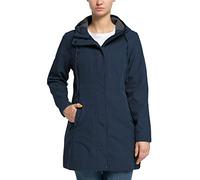 33,000ft Chaqueta de lluvia ligera e impermeable para mujer, chaqueta larga funcional, chaqueta de entretiempo, chaqueta cortavientos, parka de lluvia con capucha para exterior, Azul medianoche, XL