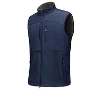 33,000ft Chaqueta Softshell Impermeable para Exteriores sin Mangas para Hombre Chaleco Calentador Corporal Chaleco de Forro Polar con Cremallera Completa Chaleco Softshell, azul, M