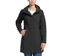 33,000ft Chaqueta Softshell Larga Impermeable Ligera para Mujer, Chaqueta de Lluvia con Capucha, Chaqueta Funcional Cortaviento, Actividades al Aire Libre Senderismo Negro S